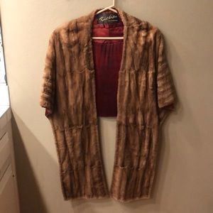 Brown vintage fur shawl